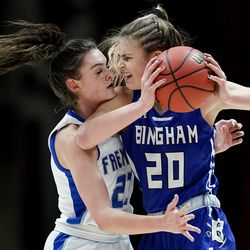 Fremont and Bingham compete in the 6A girls basketball championship game at the Huntsman Center in Salt Lake City on Saturday, Feb. 29, 2020.