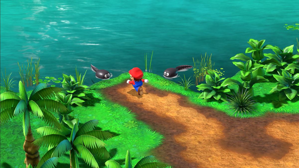 Mario approaches some tadpoles in Super Mario RPG