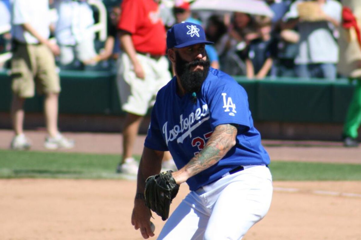 Brian Wilson, pitching here on Sunday for Triple-A Albuquerque