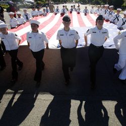 The U.S. Naval Sea Cadet Corps march in the Days of ’47 Youth Parade in Salt Lake City on Saturday, July 16, 2011.
