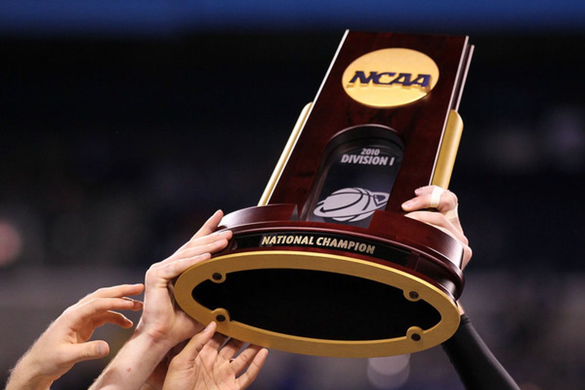 Duke got to hold this up in 2010. Whose turn will it be Monday night? 