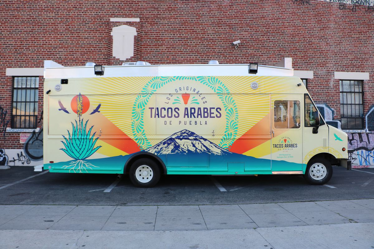 Tacos Arabes truck in Boyle Heights with new livery