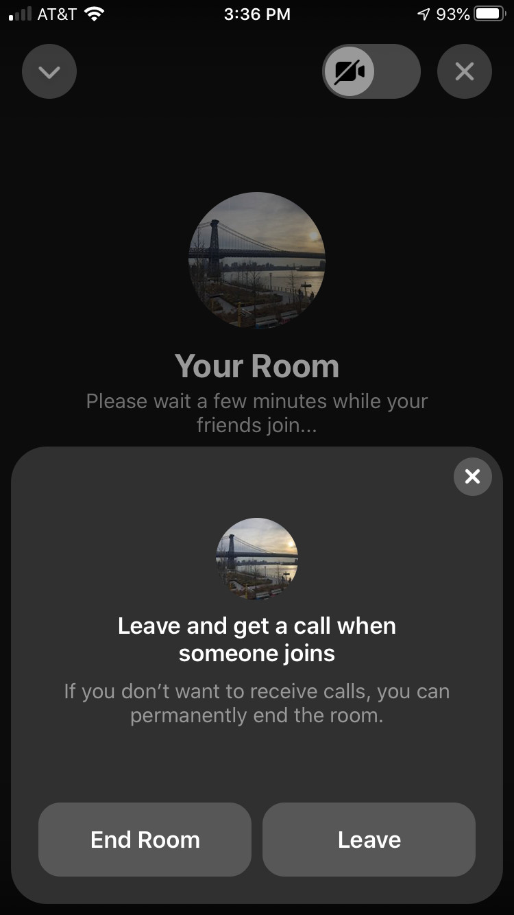 You will get a pop-up window with two options: “End Room” and “Leave”.