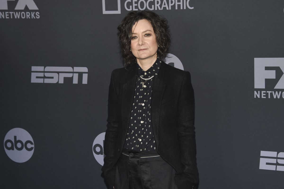 Sara Gilbert attends the Walt Disney Television 2019 upfront at Tavern on The Green on Tuesday, May 14, 2019, in New York.