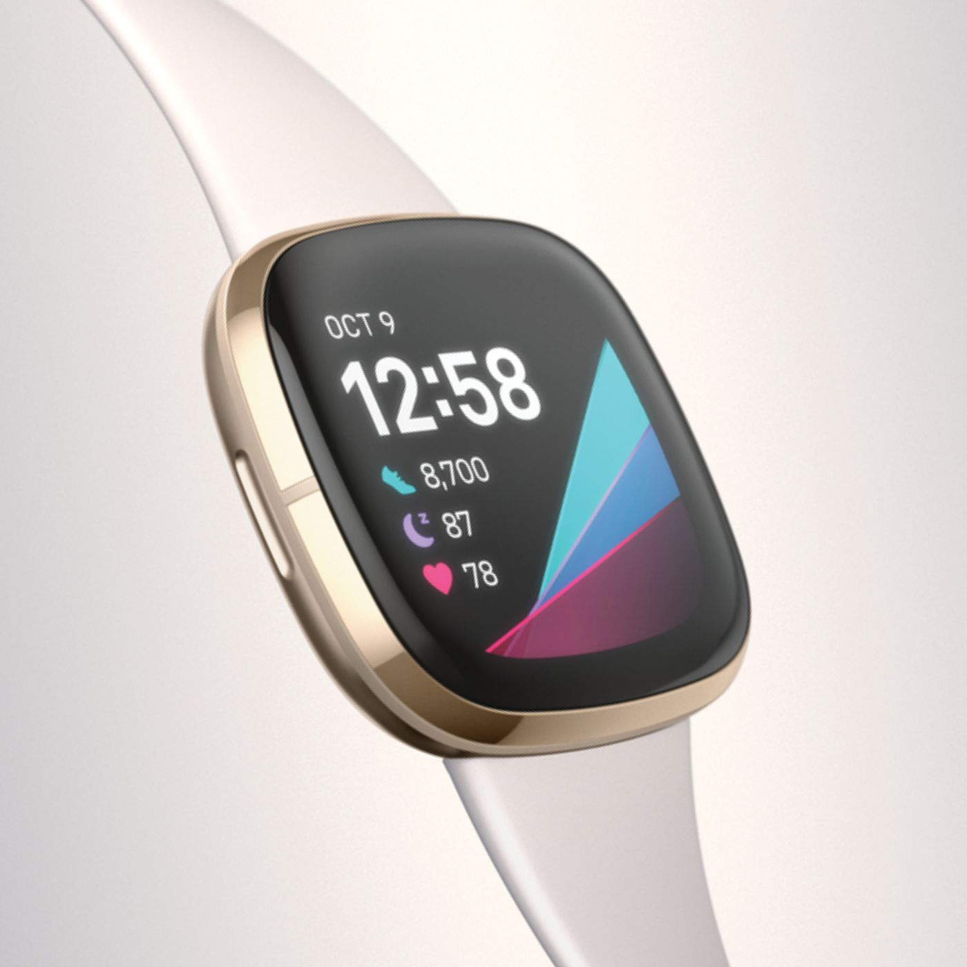 Fitbit Sense Advanced Smartwatch with Tools for Heart Health, Stress Management & Skin Temperature Trends, Alexa Built-in, White/Gold, One Size (S & L Bands Included)