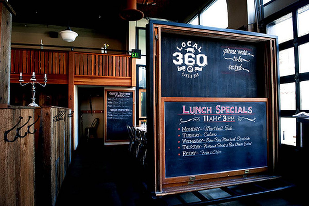 The chalkboard out front at Local 360, a restaurant in Belltown.