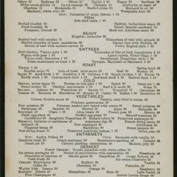 Dinner menu at Beaver Street, 1899 from The New York Public Library Digital Archives. [<a href="http://digitalgallery.nypl.org/nypldigital/dgkeysearchdetail.cfm?trg=1&strucID=271623&imageID=467783&total=309&num=20&word=Delmonico's&