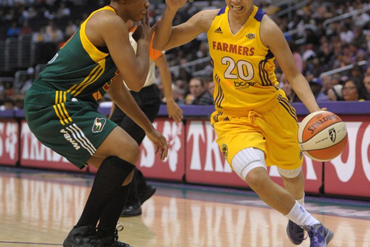 Los Angeles Sparks guard Kristi Toliver has shown an increased willingness to drive to the basket this season, but where does she stand among the league's most improved players? Photo by Kirby Lee/Image of Sport-US PRESSWIRE.