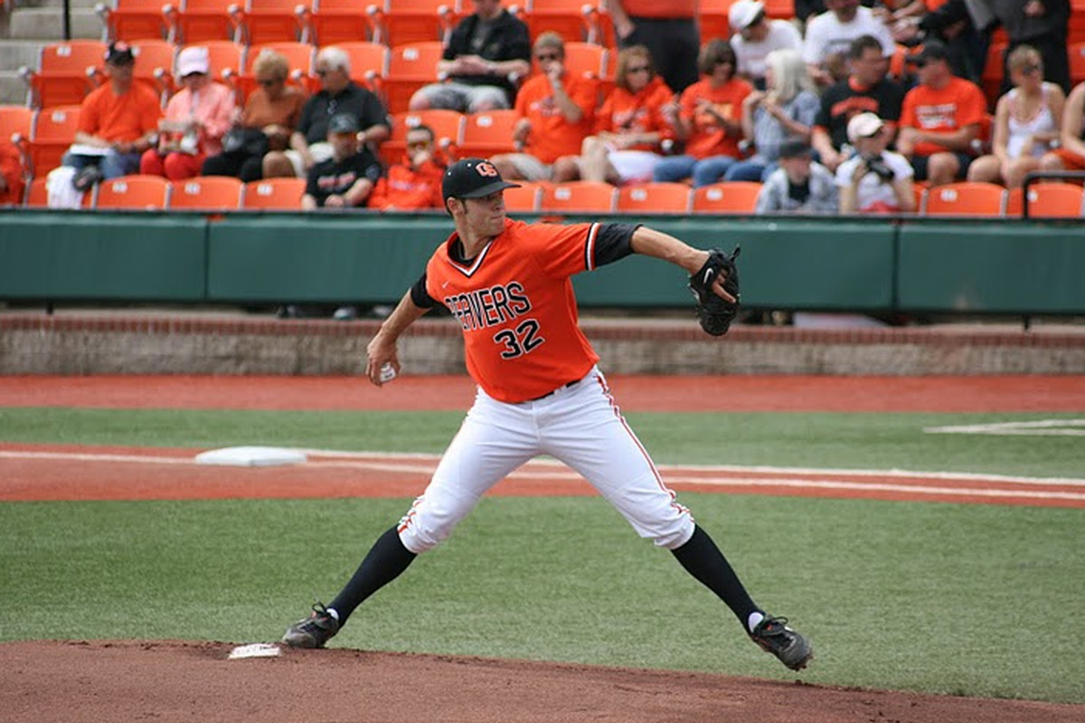 Sam Gaviglio picked up two outs on a double play in the third inning, but Florida would manage to string five consecutive hits together and never looked back. (Photo by <a href="http://www.sbnation.com/users/sangdorange">sangdorange</a>)
