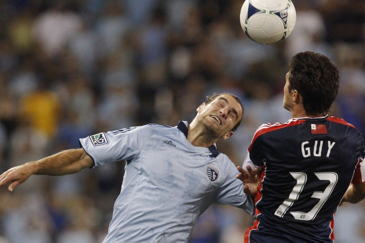 Ryan Guy (selected 22nd in 2007 MLS SuperDraft) squares off with Graham Zusi (selected 23rd in 2009 MLS SuperDraft) this past summer.