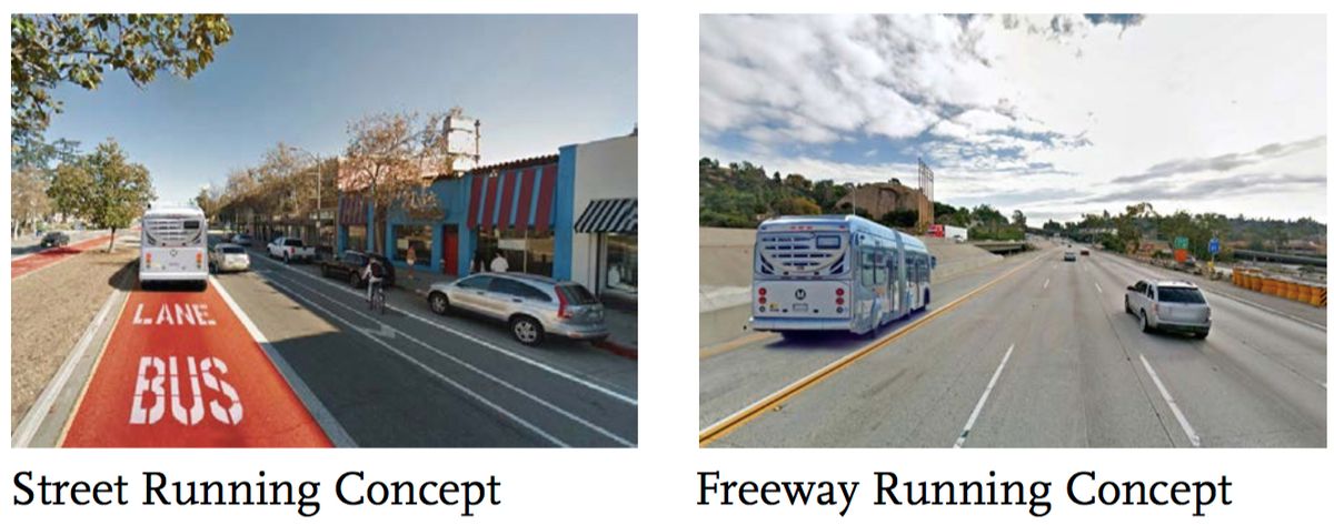 Renderings of rapid bus options