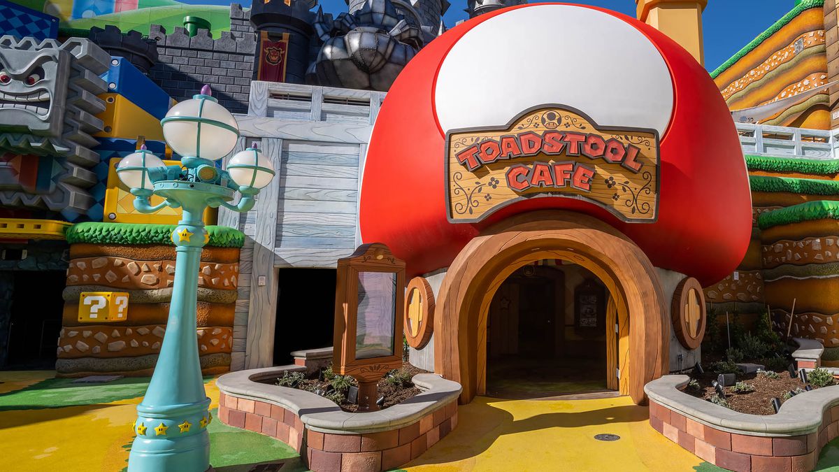 Diners enter through a mushroom-shaped exterior at Toadstool Cafe.
