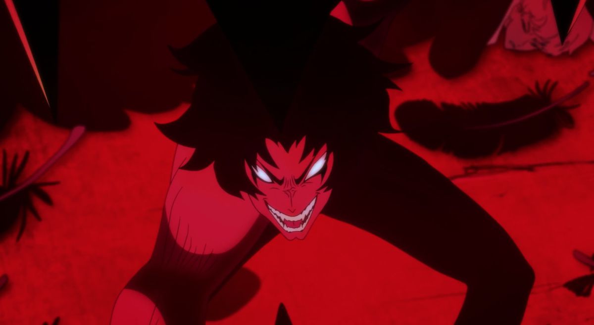 Ryo transforming into Devilman in Devilman Crybaby