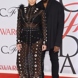 Kim Kardashian in Proenza Schouler and Kanye West