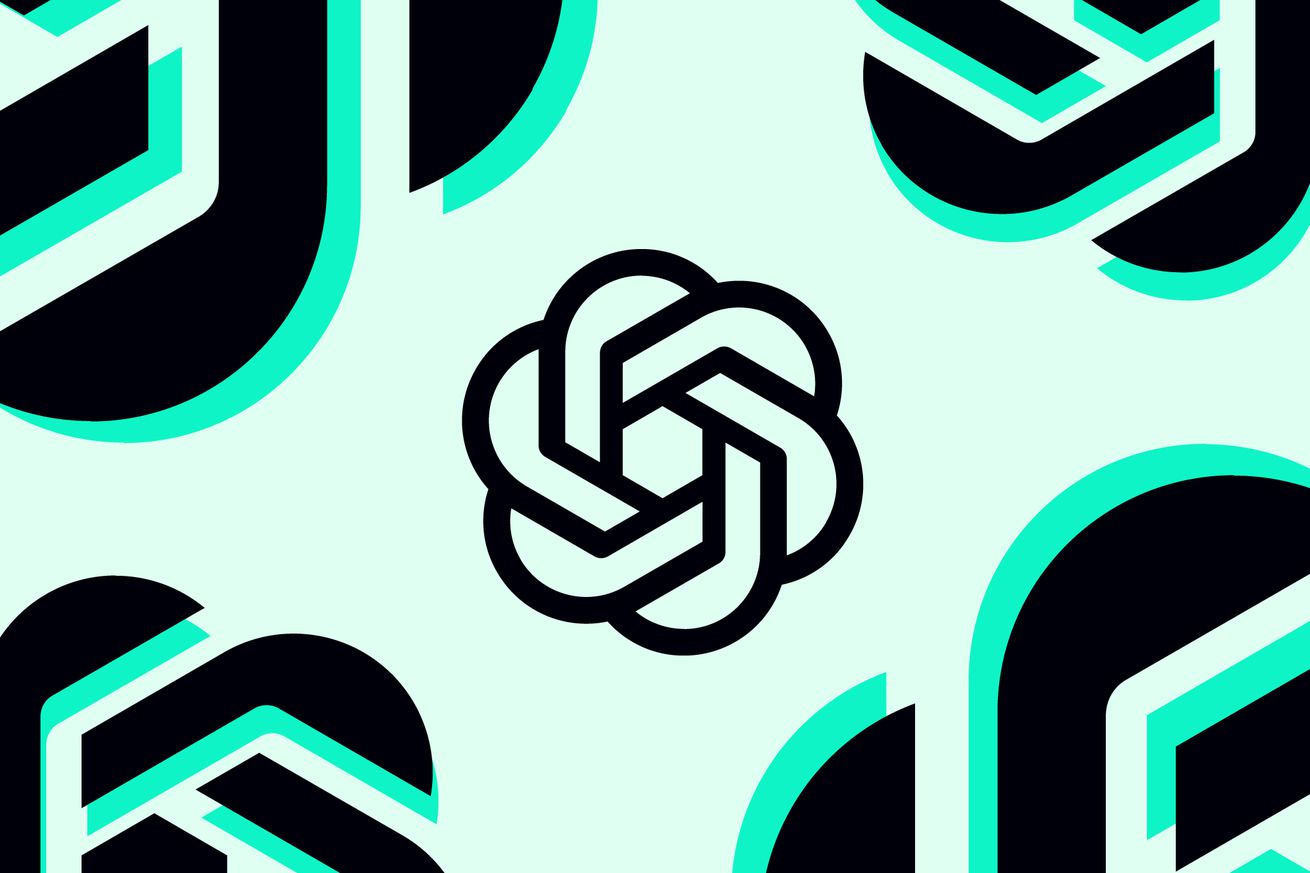 ChatGPT logo in mint green and black colors.