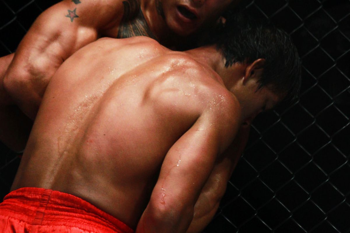 ONE FC 3: Ole Laursen fought Eduard Folayang in a war that earned him a Fight of the Night bonus from Victor Cui. -- Photo by <a href="http://twitter.com/antontabuena" target="new">Anton Tabuena</a>