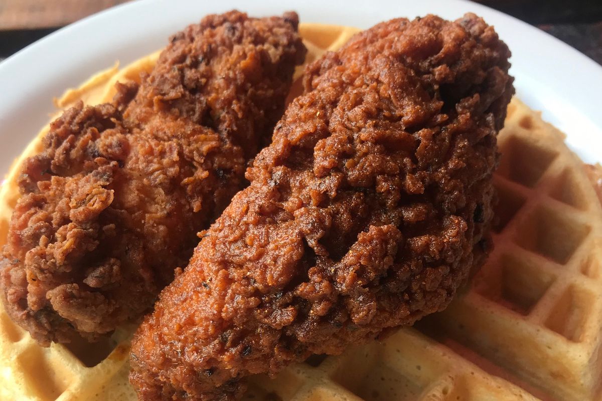 Chicken and waffles from Sisters and Brothers.