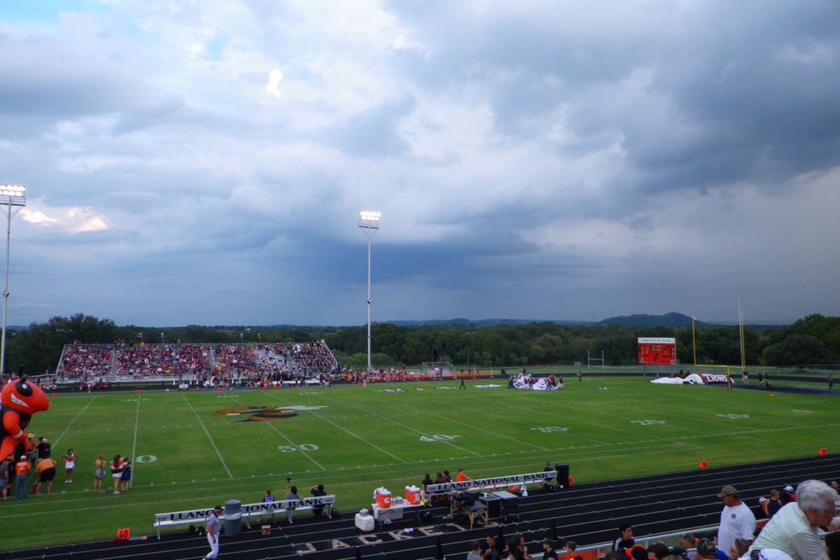 The view from the home bleachers at Llano Stadium out over Hill Country is spectacular (photo by the author).