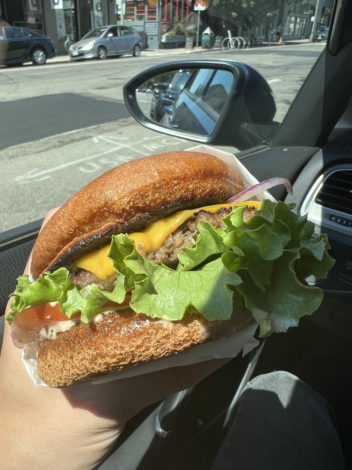A vegan burger from Malibu’s Burger in Oakland.