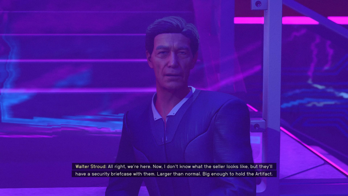 The player talks to Walter in Starfield in Neon