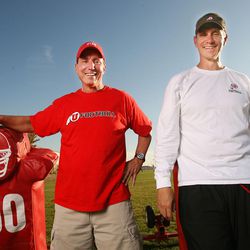 University of Utah coach Gary Andersen (R) and his brother Mark, who is on staff for the team, stand together after practice Oct 25, 2007 in Salt Lake City.   Jeffrey D. Allred/photo