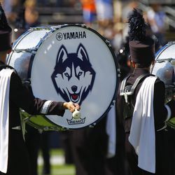 The Rhode Island Rams take on the UConn Huskies in a college football game at Pratt & Whitney Stadium at Rentschler Field in East Hartford, CT on September 15, 2018.