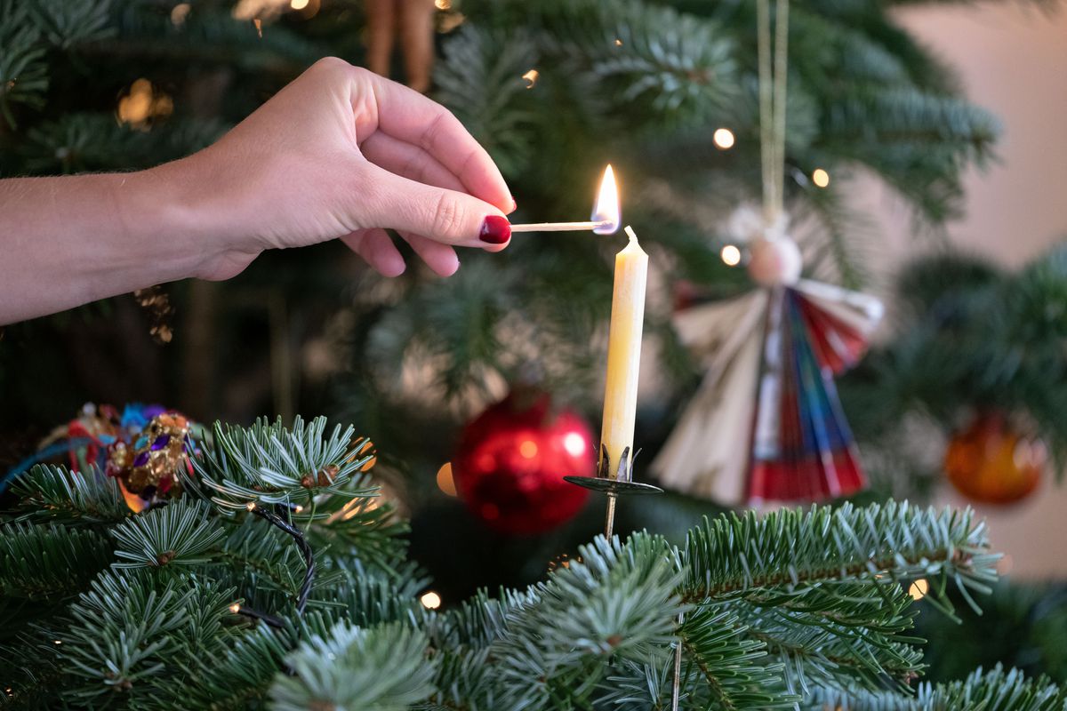 Candle on the Christmas tree