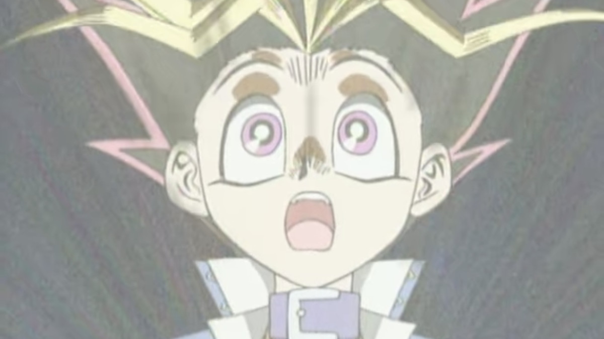 Yugi being possessed by the spirit of an ancient Egyptian spirit