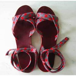 Rachel Sees Snails handmade tie sandals, <a href="http://rachelseessnailshoes.com/Sandalwitch/home.html">$168</a>