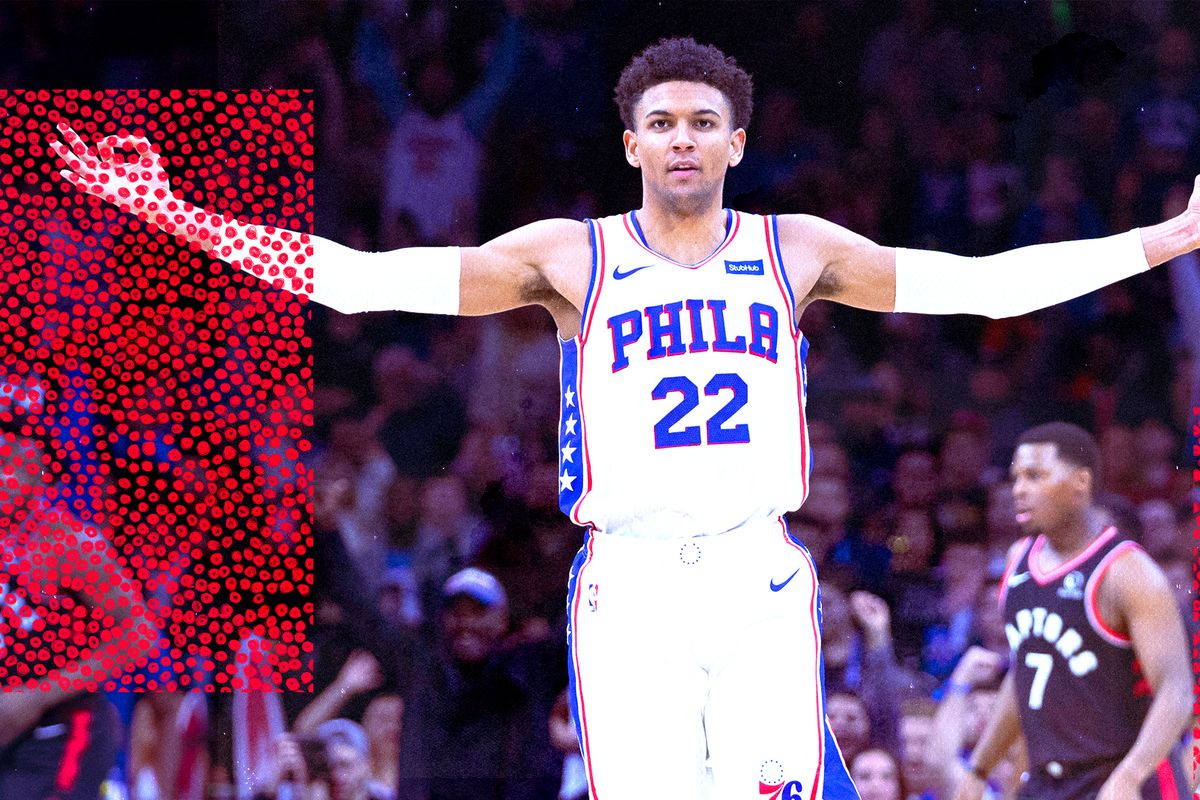 Matisse Thybulle celebrates for the Sixers.