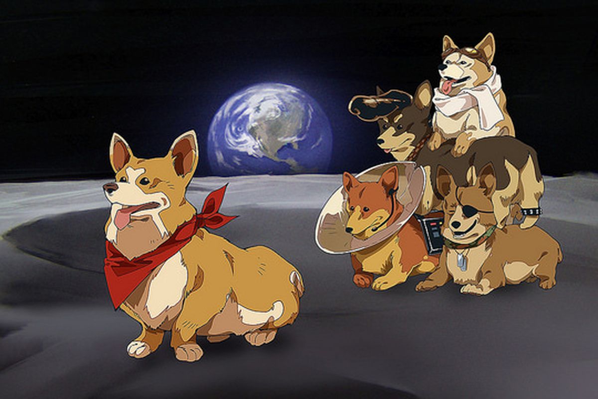 Five dogs on the Moon