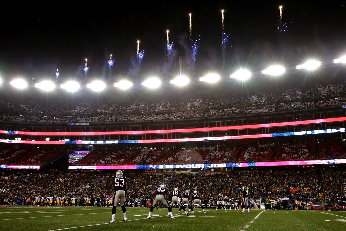 Stephen Gostkowski kicked off the first game of the first week of the 2015 NFL season.