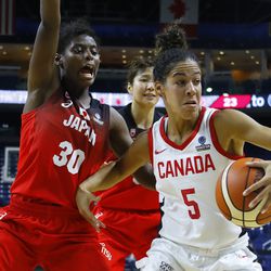 The Japan women’s basketball national team takes on the Canada Women’s Basketball National Team in the Road to the World Cup exhibition series at Webster Bank Arena in Bridgeport, CT on September 7, 2018.