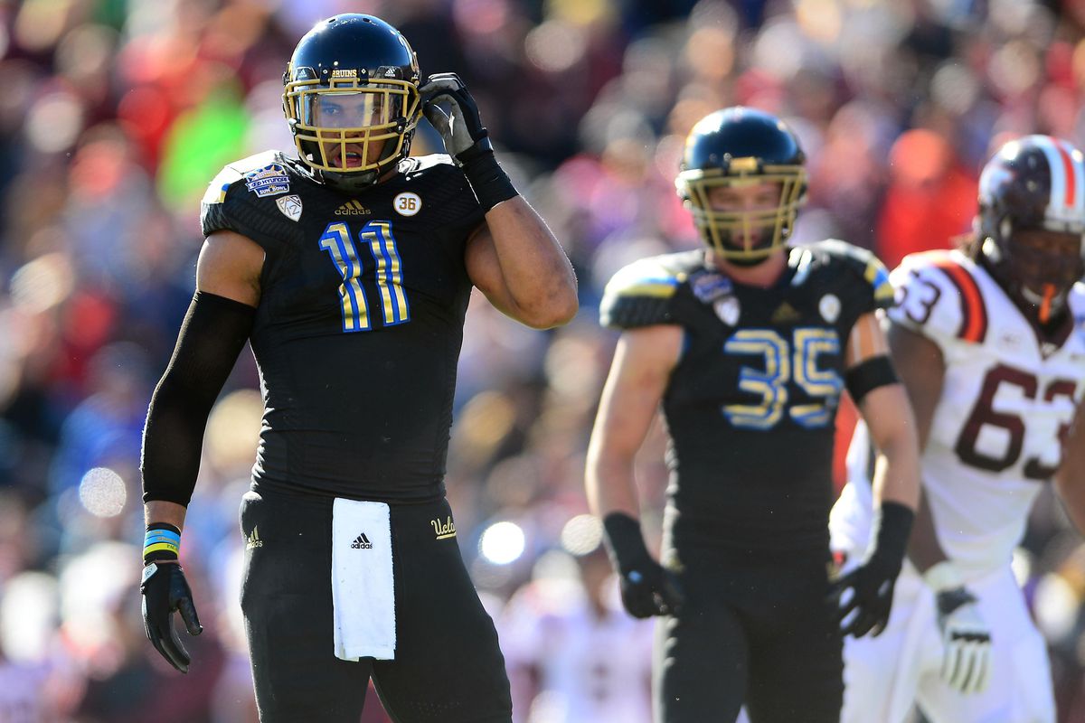 Is UCLA linebacker Anthony Barr (11) a potential target for the Cowbos?