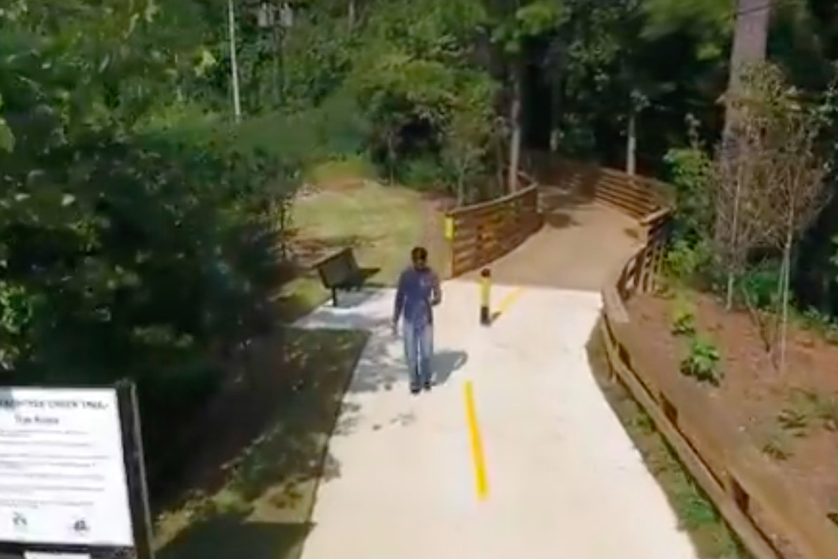 A screen-capture from a recently opened section of the South Peachtree Creek Trail near Emory.