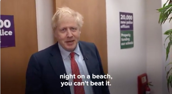 Boris Johnson discusses the beach and fish and chips on twitter
