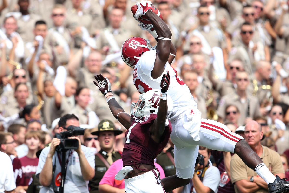 Kevin Norwood with the Bama catch of the day.