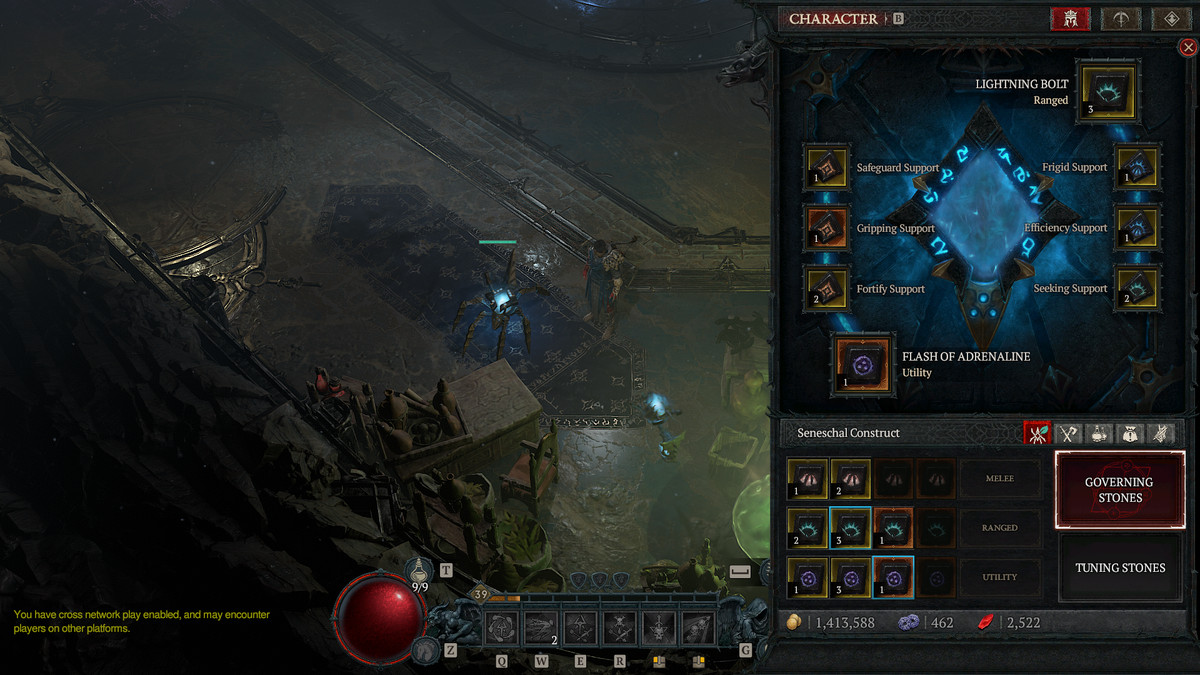 A player customizes their Seneschal in Diablo 4