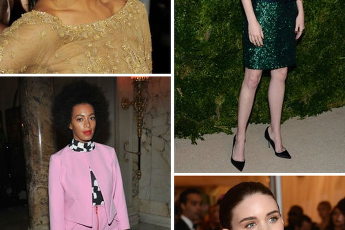 Zoe Saldana, Emma Stone, Solange Knowles, and Rooney Mara, via Getty