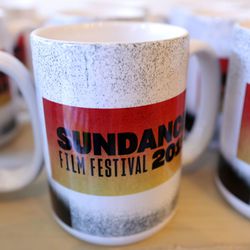 Sundance mugs are stocked in the Festival Store for the 2019 Sundance Film Festival in Park City on Tuesday, Jan. 22, 2019.