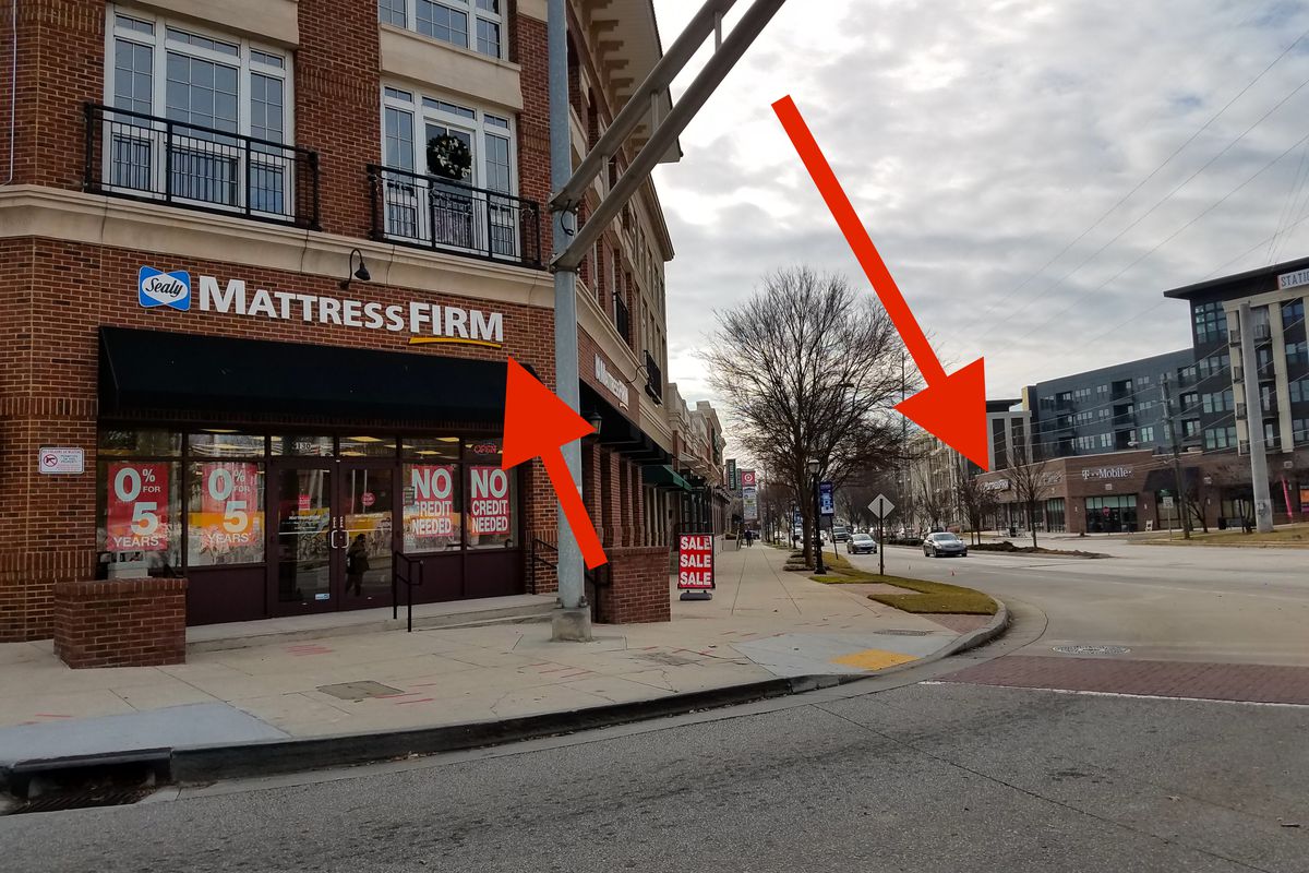These two Mattress Firm locations all but face each other. What’s the meaning of this? 