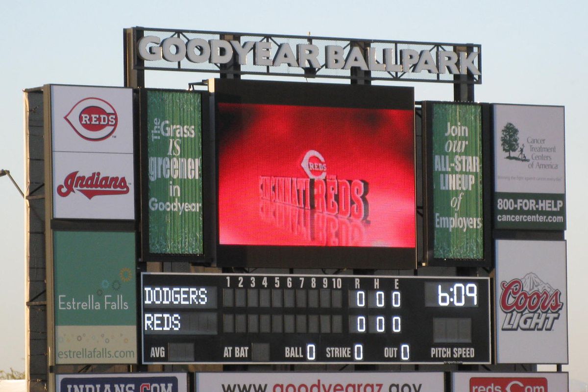 The Dodgers would add many numbers to this scoreboard. The Reds, not so much.