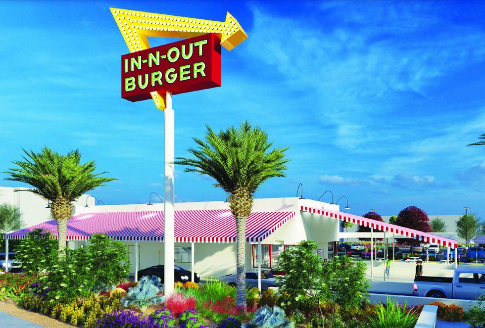 A rendering from real estate company Diversified Partners of the retro-inspired In-N-Out Burger headed to the westside.