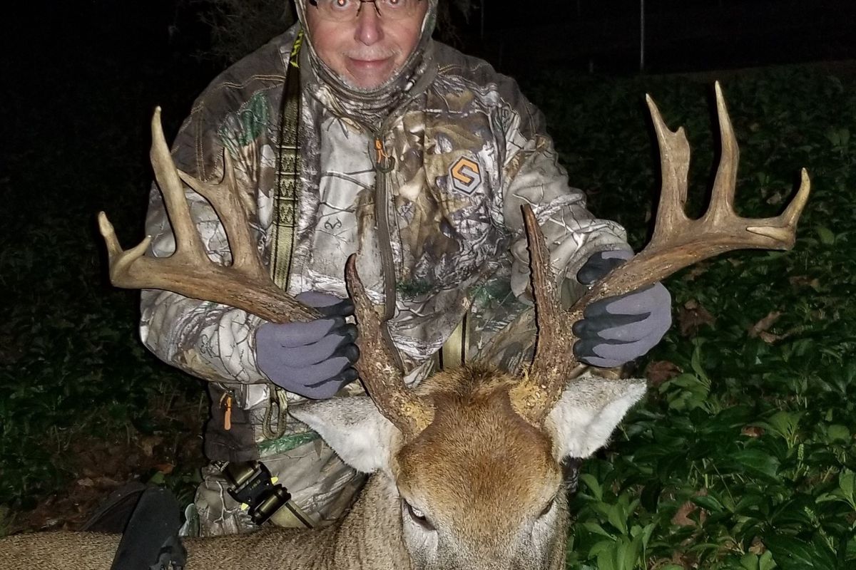 Steven Sturtevant with his big buck, taken while bowhunting. Provided photo