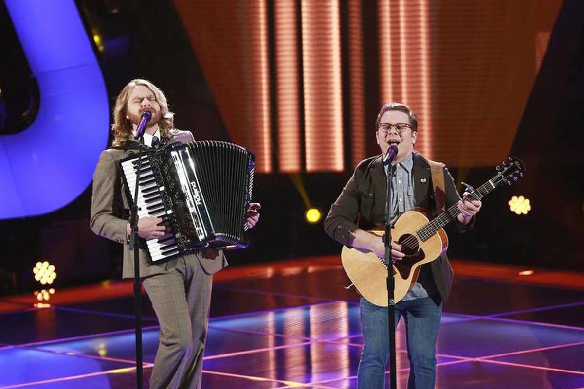 Midas Whale, featuring, from left, Ryan Hayes and Jon Peter Lewis, on "The Voice."