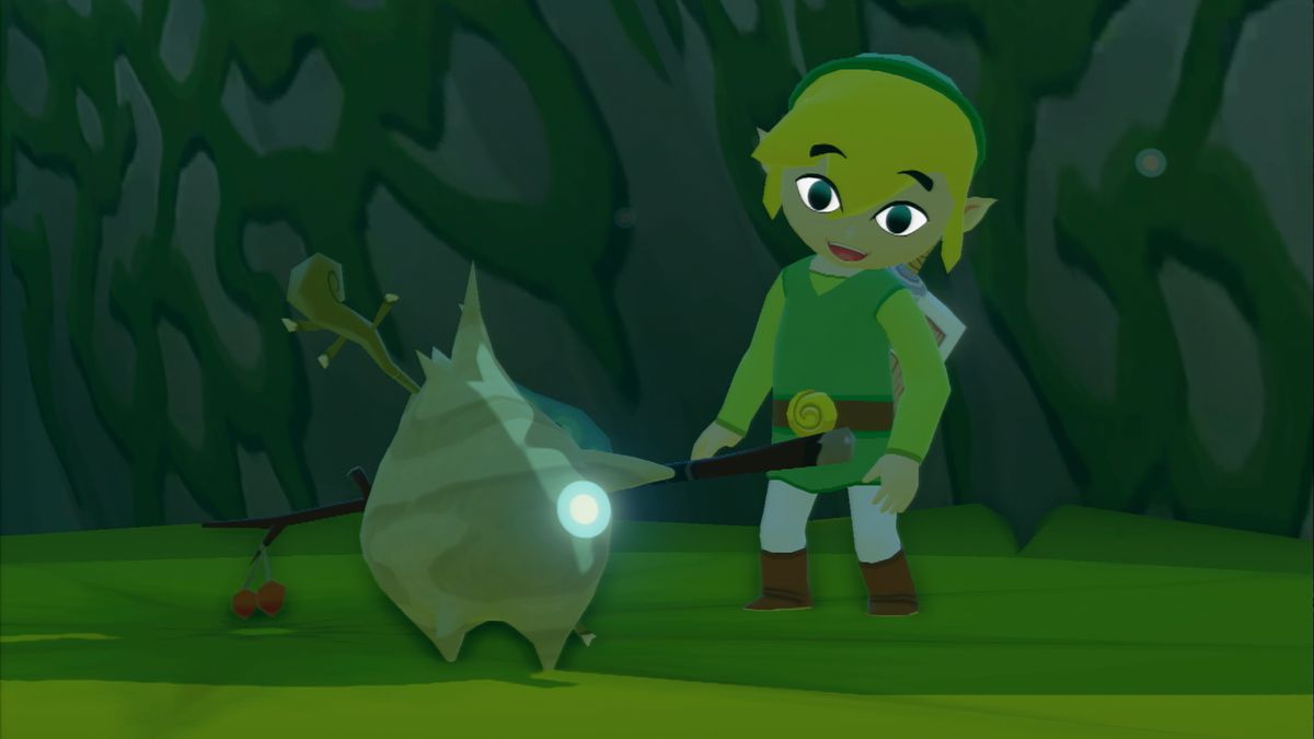 لینک با Korok در The Legend of Zelda: Wind Waker HD صحبت می کند