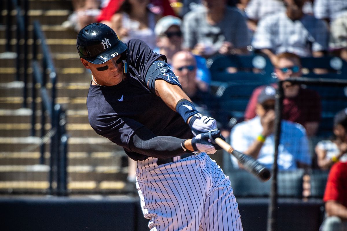 New York Yankees outfielder Aaron Judge during spring training game