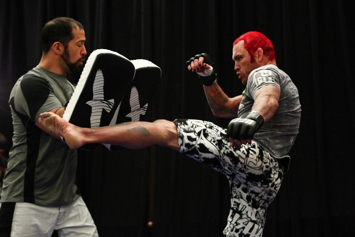 Chris Leben, right, will welcome Derek Brunson to the UFC on Saturday night in Las Vegas.