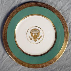 A Harry Truman plate. Set Momjian, a collector of White House china, has put the china on display at the O.C. Tanner store until Feb. 28.