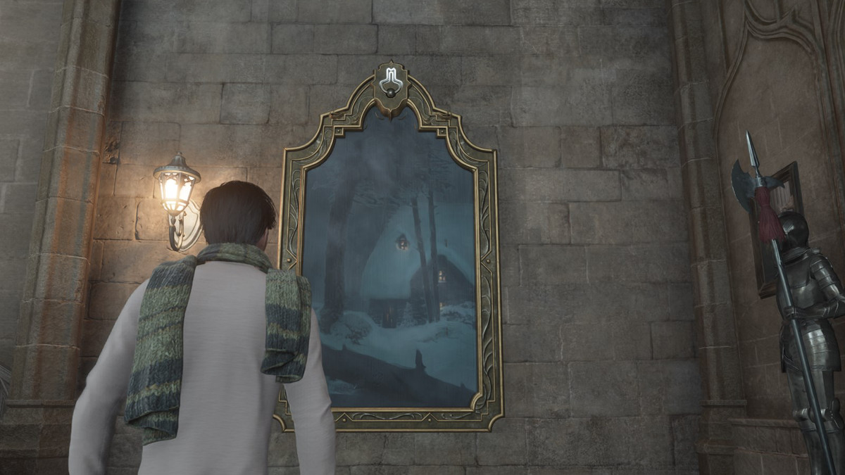 Cast Accio on this paintings handle in Hogwarts Legacy